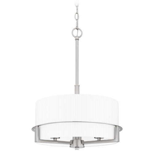 Quoizel Lighting Quoizel Lighting Seymour Brushed Nickel Pendant Light with Drum Shade SEY2815BN