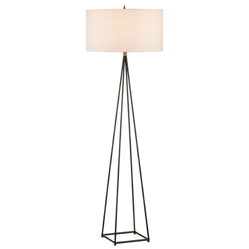 Currey and Company Lighting Currey and Company Fiction Bronze / Antique Brass Floor Lamp with Drum Shade 8000-0146