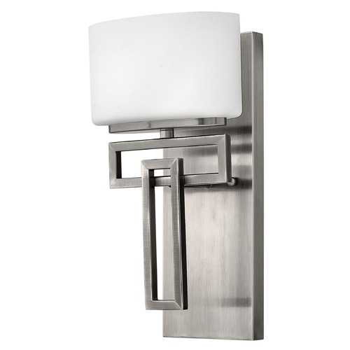 Hinkley Sconce with White Glass in Antique Nickel by Hinkley Lighting 5100AN
