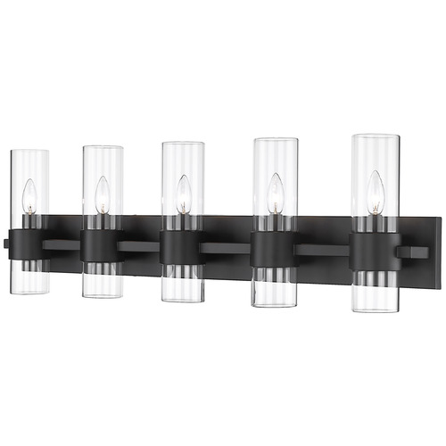 Z-Lite Lawson Matte Black Bathroom Light by Z-Lite 343-5V-MB