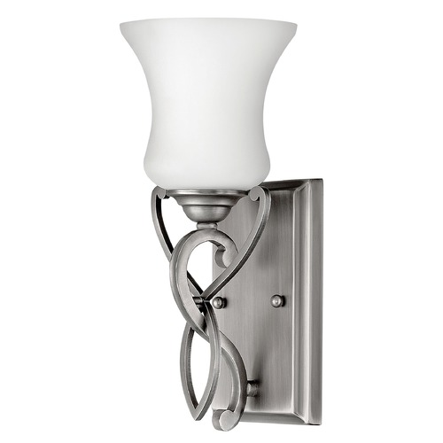 Hinkley Sconce with White Glass in Antique Nickel by Hinkley Lighting 5000AN