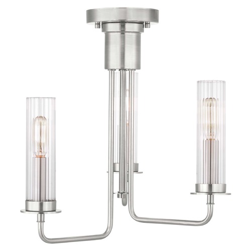 Progress Lighting Rainey Brushed Nickel Semi-Flush Mount by Progress Lighting P350122-009