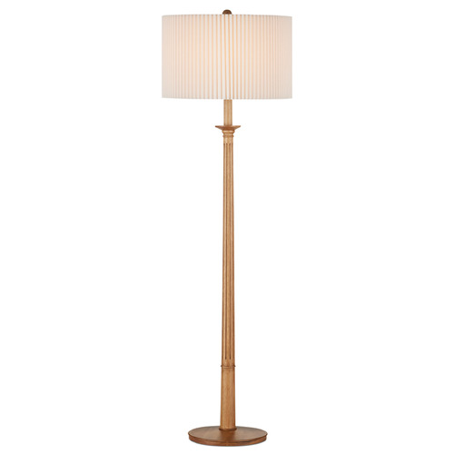 Currey and Company Lighting Currey and Company Mitford Natural Floor Lamp with Drum Shade 8000-0147