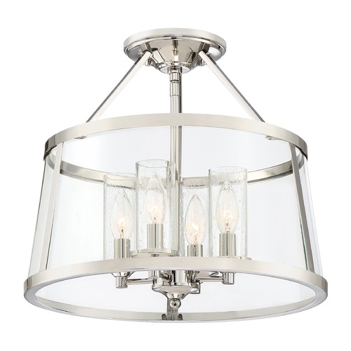 Quoizel Lighting Barlow Semi-Flush in Polished Nickel by Quoizel Lighting BAW1716PK