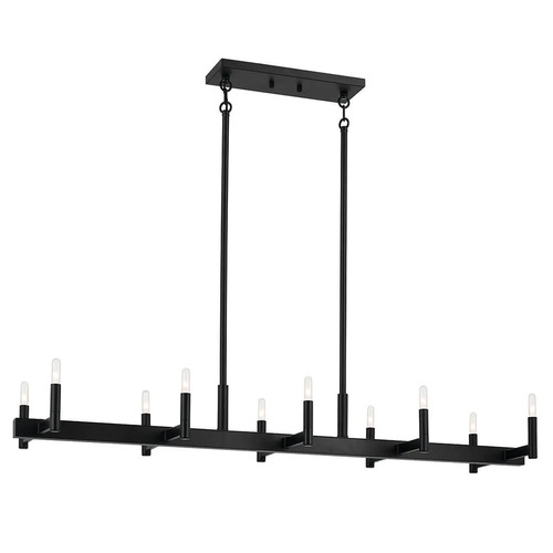 Kichler Lighting Erzo 10-Light Linear Chandelier in Black by Kichler Lighting 52614BK