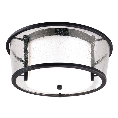 Troy Lighting Bennington 15-Inch Flush Mount in Texture Black by Troy Lighting C1350-TBK