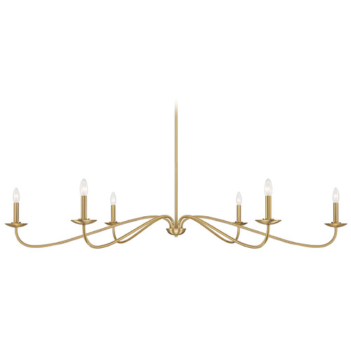 Meridian 62-Inch Wide Chandelier in Natural Brass by Meridian M100119NB