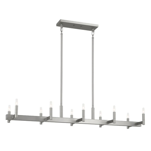 Kichler Lighting Erzo 10-Light Linear Chandelier in Satin Nickel by Kichler Lighting 52614SN
