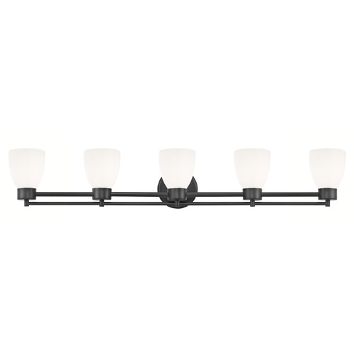 Design Classics Lighting Modern Bathroom Light White Glass Black 5 Lt 706-07 GL1024MB