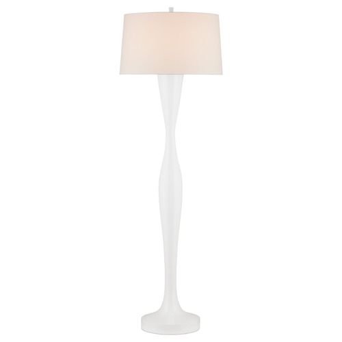 Currey and Company Lighting Currey and Company Monica White Floor Lamp with Empire Shade 8000-0153