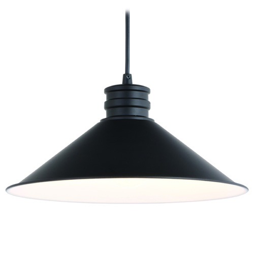 Vaxcel Lighting Vaxcel Lighting Akron Oil Rubbed Bronze & Matte White Pendant Light with Conical Shade P0362