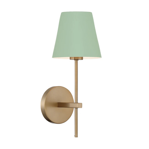 Crystorama Lighting Xavier Wall Sconce in Vibrant Gold & Green by Crystorama Lighting XAV-B8321-VG-GR
