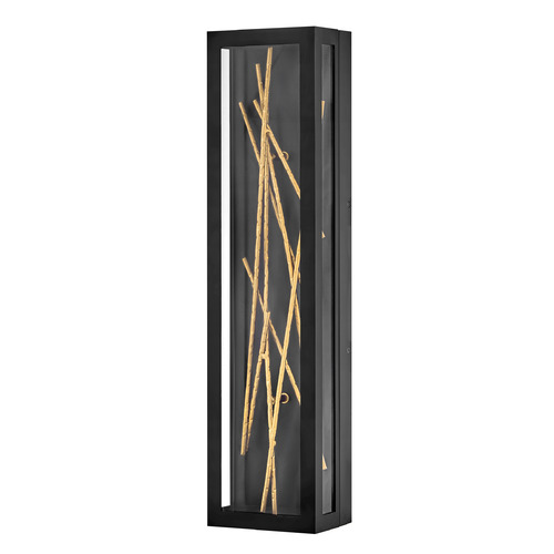 Hinkley Hinkley Styx Black & Gold Leaf LED Outdoor Wall Light 28955BK