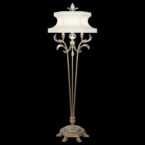 Fine Art Lamps Fine Art Lamps Beveled Arcs Silver Leaf Floor Lamp with Hexagon Shade 737420ST