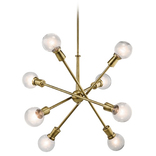 Kichler Lighting Armstrong 8-Light Adjustable Sputnik Chandelier in Natural Brass by Kichler Lighting 43118NBR
