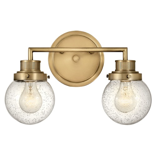 Hinkley Poppy 2-Light Heritage Brass Bathroom Light by Hinkley Lighting 5932HB