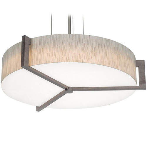 AFX Lighting Afx Lighting Apex Satin Nickel LED Pendant Light with Drum Shade APP2432L5AJUDWG-JT