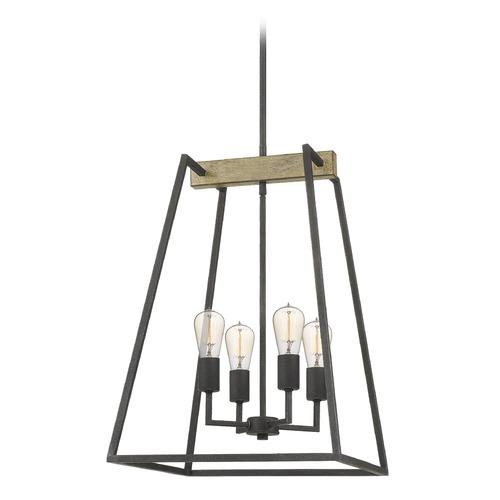 Quoizel Lighting Brockton 4-Light Retro Grey Ash Chandelier by Quoizel Lighting BRT5204GK