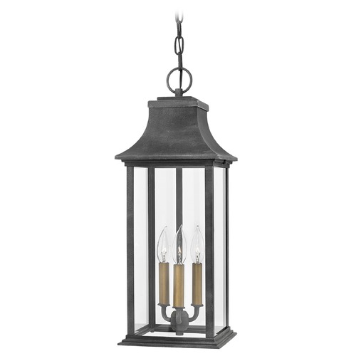 Hinkley Adair Aged Zinc & Heritage Brass LED Outdoor Hanging Light 2700K by Hinkley Lighting 2932DZ-LL