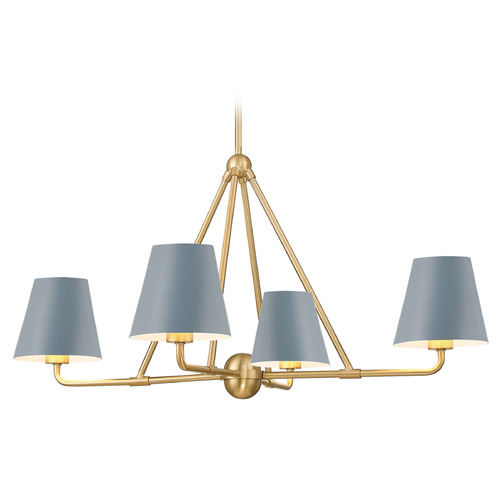 Crystorama Lighting Crystorama Lighting Xavier Vibrant Gold , Blue Chandelier XAV-B9304-VG-BL