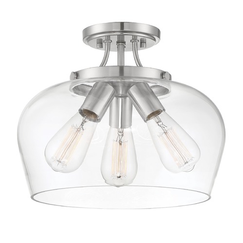 Savoy House Octave 13-Inch Semi-Flush Mount in Satin Nickel by Savoy House 6-4035-3-SN