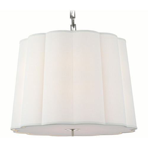 Visual Comfort Signature Collection Visual Comfort Signature Collection Simple Scallop Soft Silver Pendant Light with Scalloped Shade BBL5015SS-L