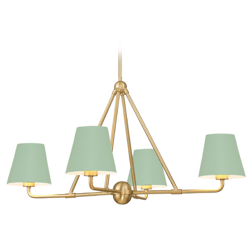 Crystorama Lighting Crystorama Lighting Xavier Vibrant Gold , Green Chandelier XAV-B9304-VG-GR