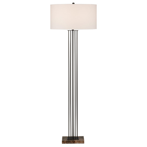 Currey and Company Lighting Currey and Company Prose Bronze / Natural Floor Lamp with Drum Shade 8000-0145