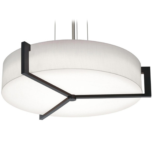 AFX Lighting Afx Lighting Apex Satin Nickel LED Pendant Light with Drum Shade APP2432L5AJUDES-LW