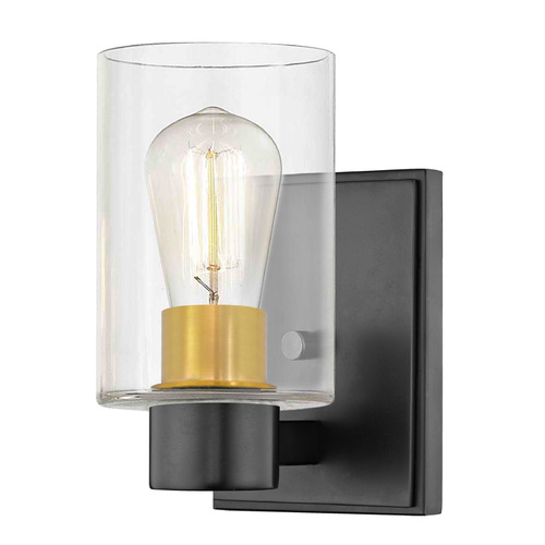 Design Classics Lighting Vashon Wall Sconce in Matte Black & Satin Brass by Design Classics 2101-07 SB GL1040C