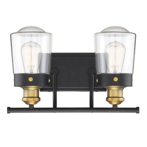 Savoy House Savoy House Lighting Macauley Vintage Black with Warm Brass Bathroom Light 8-2069-2-51