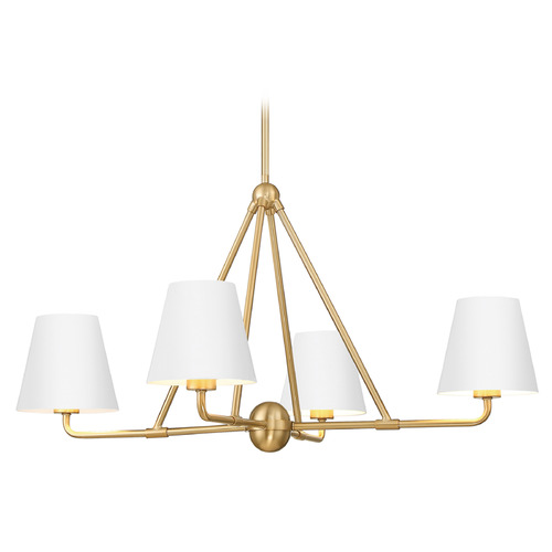 Crystorama Lighting Crystorama Lighting Xavier Vibrant Gold , White Chandelier XAV-B9304-VG-WH