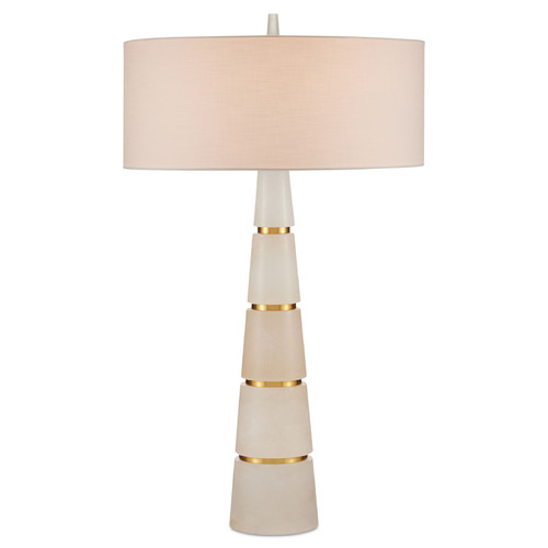Currey and Company Lighting Currey and Company Eleanora Natural / Natural Brass Table Lamp with Drum Shade 6000-0904