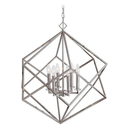Uttermost Lighting Euclid Polished Nickel Pendant Light by Uttermost Lighting 22122