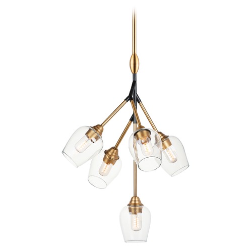 Maxim Lighting Savvy Antique Brass & Black Chandelier by Maxim Lighting 26343CLABBK