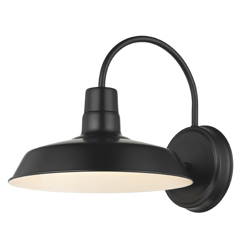 Design Classics Lighting Barn Light Gooseneck Arm Black 12-Inch Wide 663-BLK