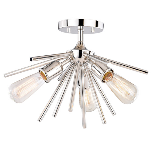 Vaxcel Lighting Vaxcel Lighting Estelle Polished Nickel Semi-Flushmount Light C0163