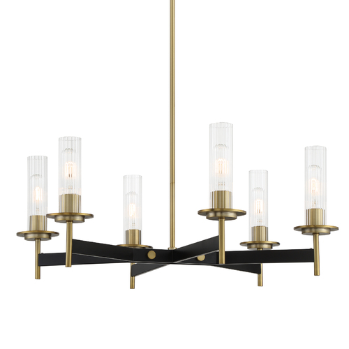 Minka Lavery Baldwin Park 6-Light Chandelier in Soft Brass & Coal by Minka Lavery 2546-726
