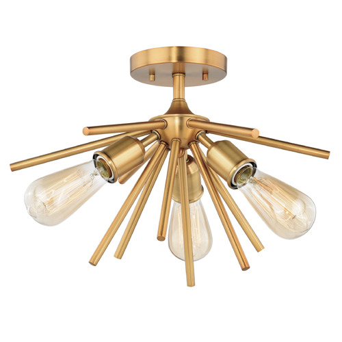 Vaxcel Lighting Vaxcel Lighting Estelle Natural Brass Semi-Flushmount Light C0164