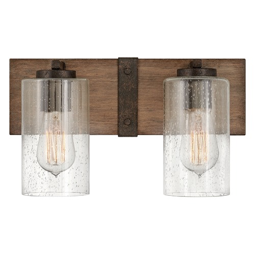 Hinkley Sawyer 2-Light Sequoia & Iron Rust Bathroom Light by Hinkley Lighting 5942SQ