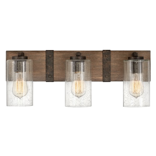 Hinkley Sawyer 3-Light Sequoia & Iron Rust Bathroom Light by Hinkley Lighting 5943SQ