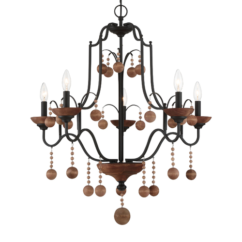 Minka Lavery Colonial Charm 5-Light Chandelier in Bronze & Walnut by Minka Lavery 2665-723