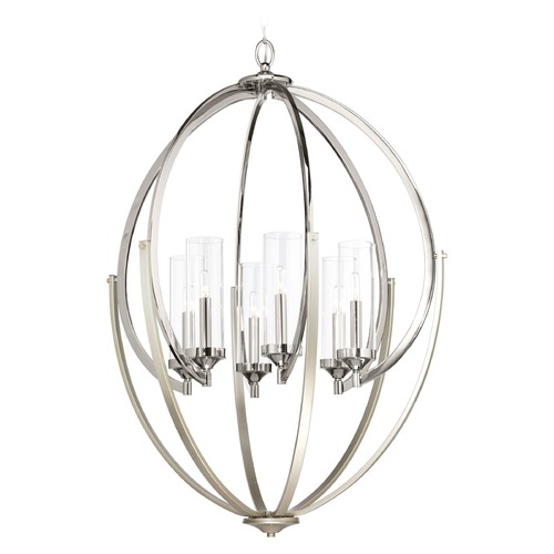 Progress Lighting Evoke Chandelier in Polished Nickel by Progress Lighting P400026-104