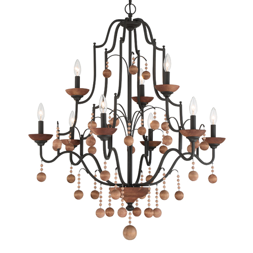 Minka Lavery Colonial Charm 9-Light Chandelier in Bronze & Walnut by Minka Lavery 2669-723