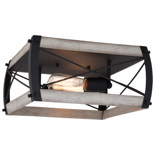 Vaxcel Lighting Vaxcel Lighting Montclare Textured Black & White Ash Flushmount Light C0254