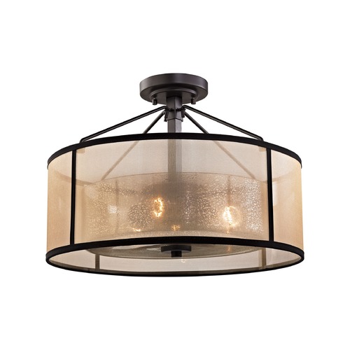 Elk Lighting Mercury Glass Semi-Flushmount Light Oil Rubbed Bronze Elk Lighting 57024/3