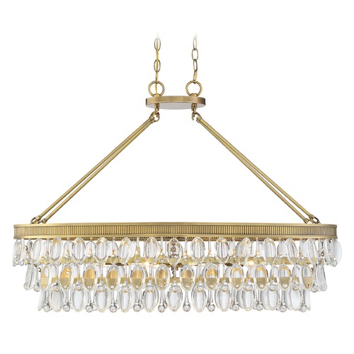 Savoy House Windham 8-Light Warm Brass Linear Chandelier by Savoy House 1-8702-8-322