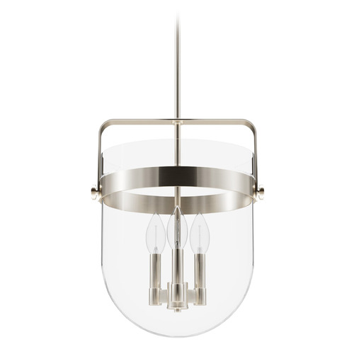 Hunter Fan Company Hunter Fan Company Karloff Brushed Nickel Pendant Light with Bowl / Dome Shade 19830