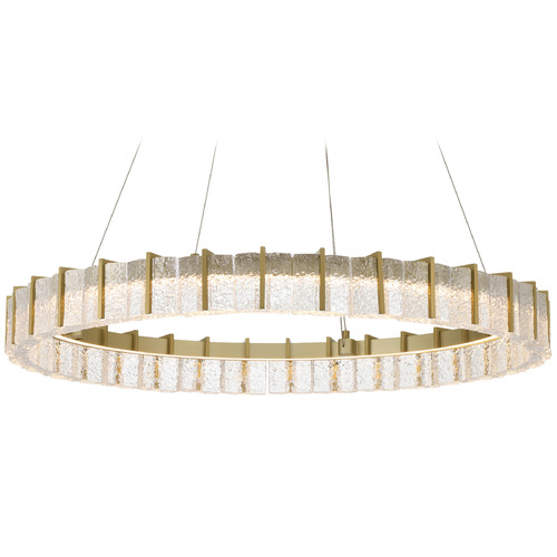 Minka Lavery Minka Lavery Sevryn Soft Brass LED Pendant Light with Drum Shade 2416-695-L