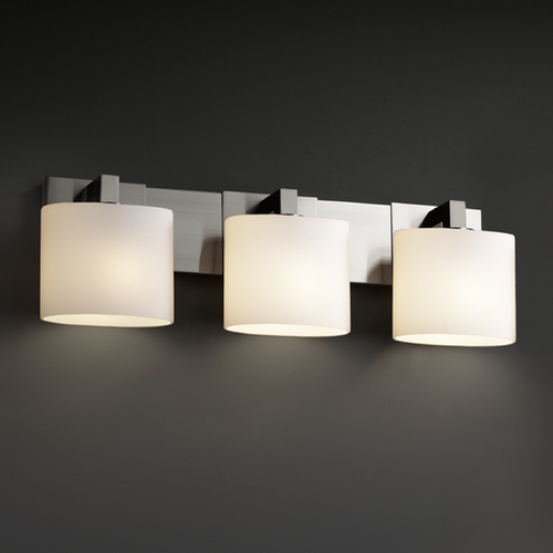 Justice Design Group Fusion Collection Bathroom Light by Justice Design Group FSN-8923-30-OPAL-NCKL